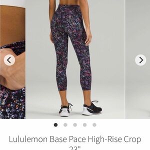 Lululemon Base Pace Crop 23” size 6
